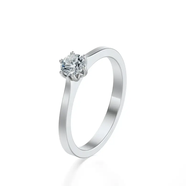 Pierścionek z białego złota z diamentem AJPZ_097